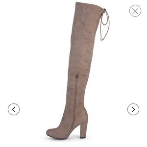 Taupe thigh high boots